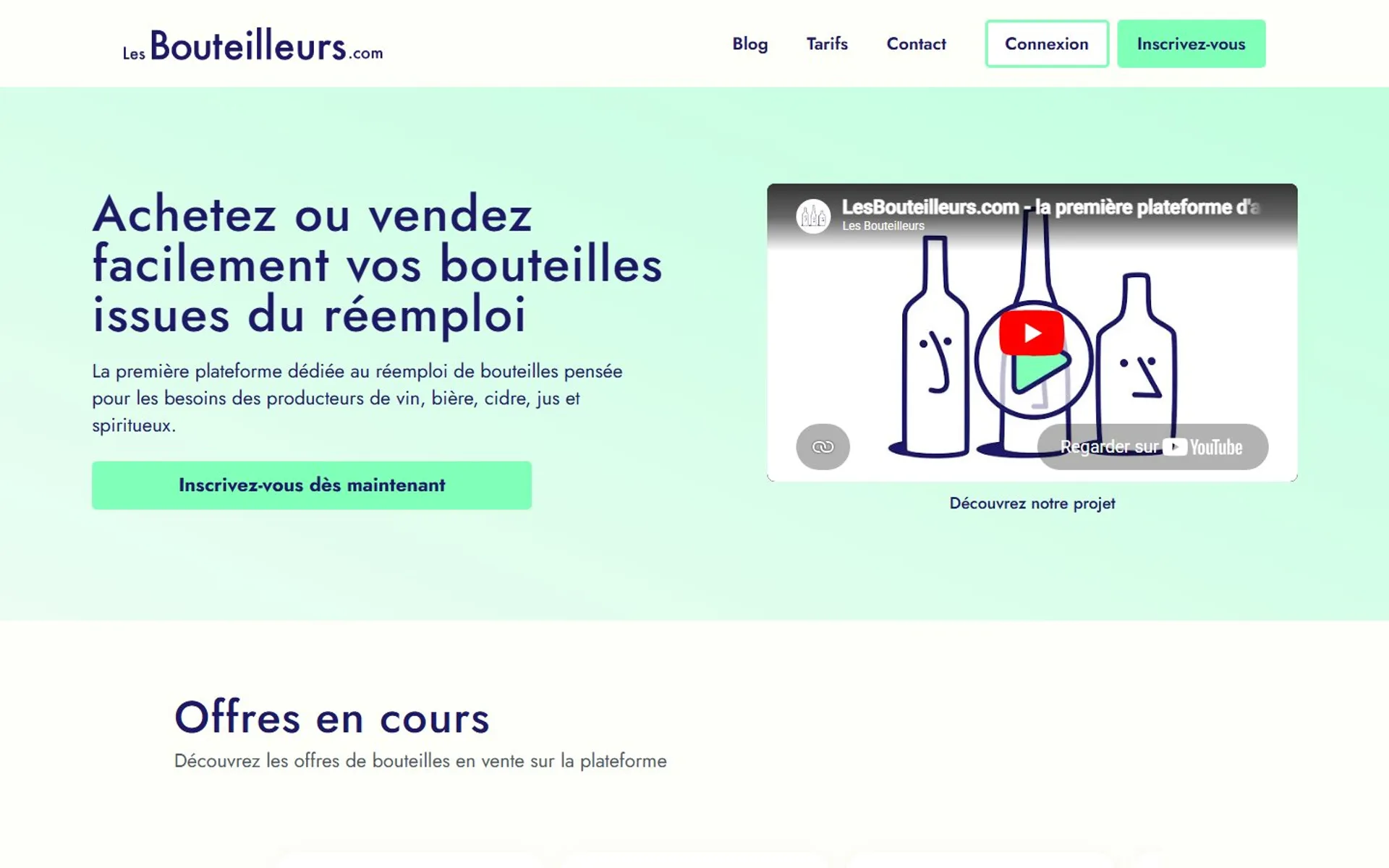 Les Bouteilleurs — Plateforme marketplace du réemploi des bouteilles