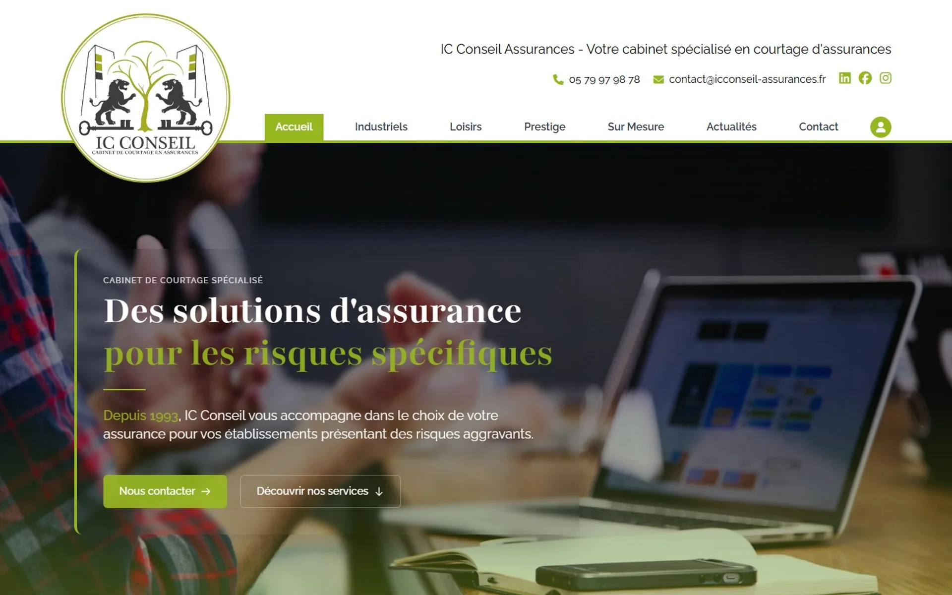 IC Conseil Assurances — Site vitrine, espace client et back-office courtier complet