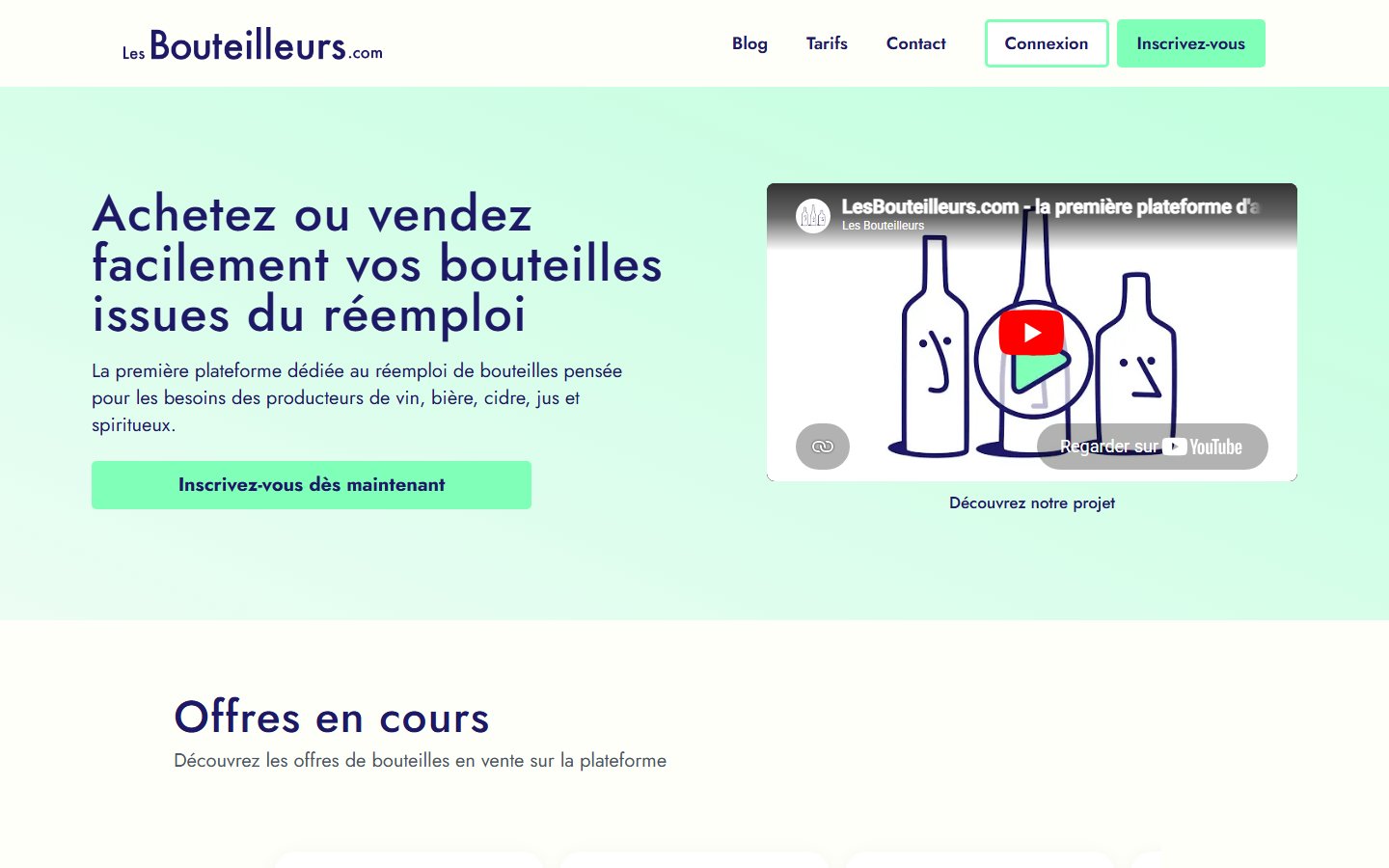 Les Bouteilleurs — Plateforme marketplace du réemploi des bouteilles