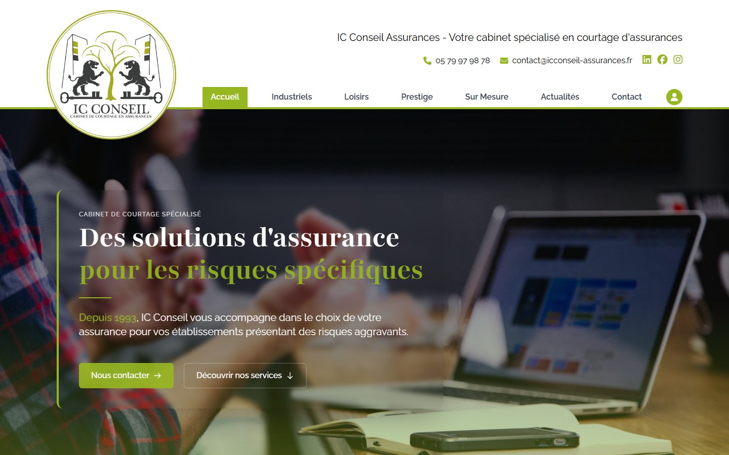 IC Conseil Assurances — Site vitrine, espace client et back-office courtier complet