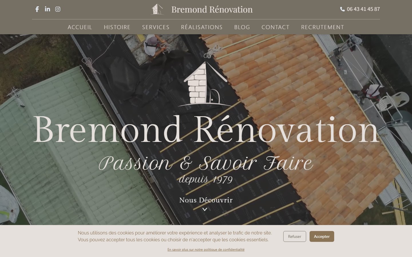 Bremond Rénovation — Site vitrine artisanal avec blog et galerie de chantiers