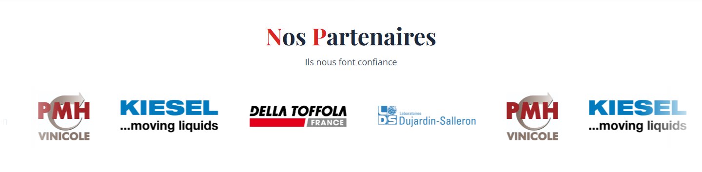 Partenaires fabricants — Kiesel, Della Toffola, Dujardin-Salleron, PMH Vinicole
