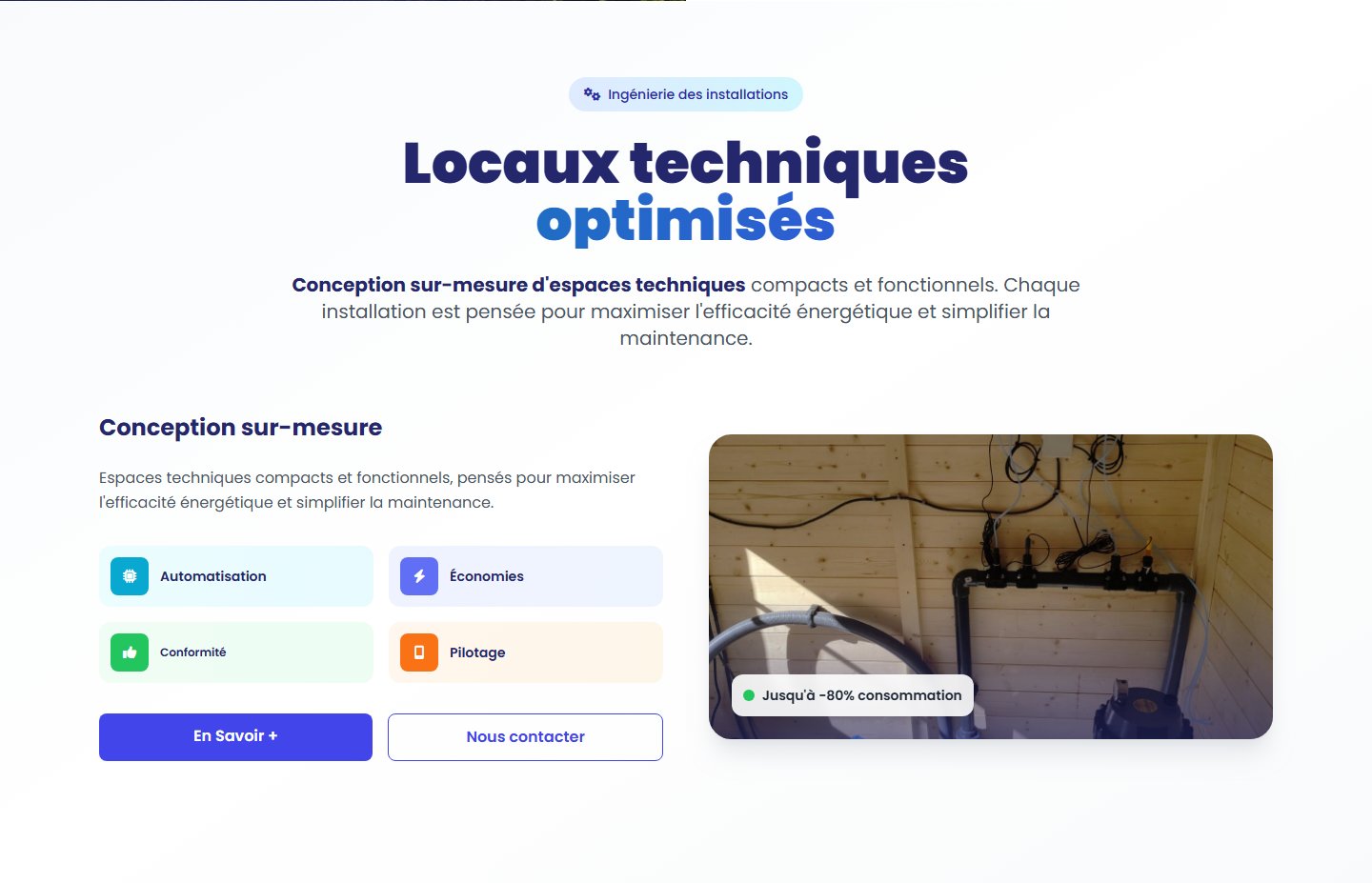 Locaux techniques — ingénierie d'installation et automatisation