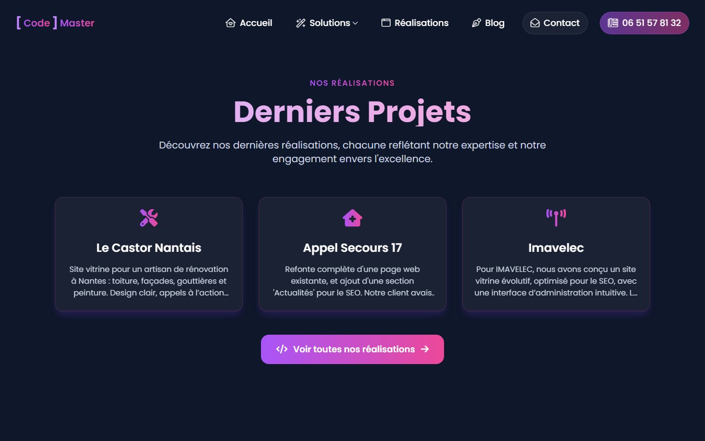 Engagements écrits noir sur blanc : propriété 100%, pure code, SEO inclus, satisfaction garantie