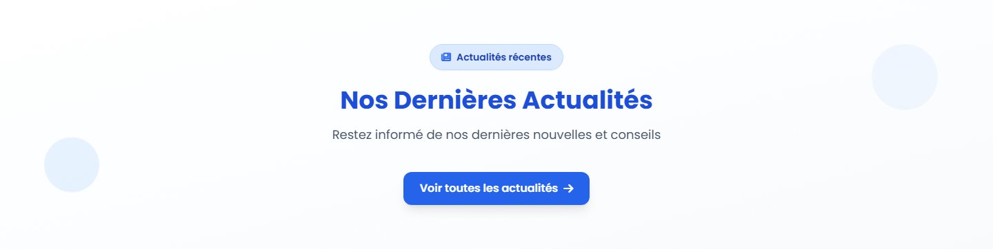 Bloc blog — actualités récentes affichées en page d'accueil