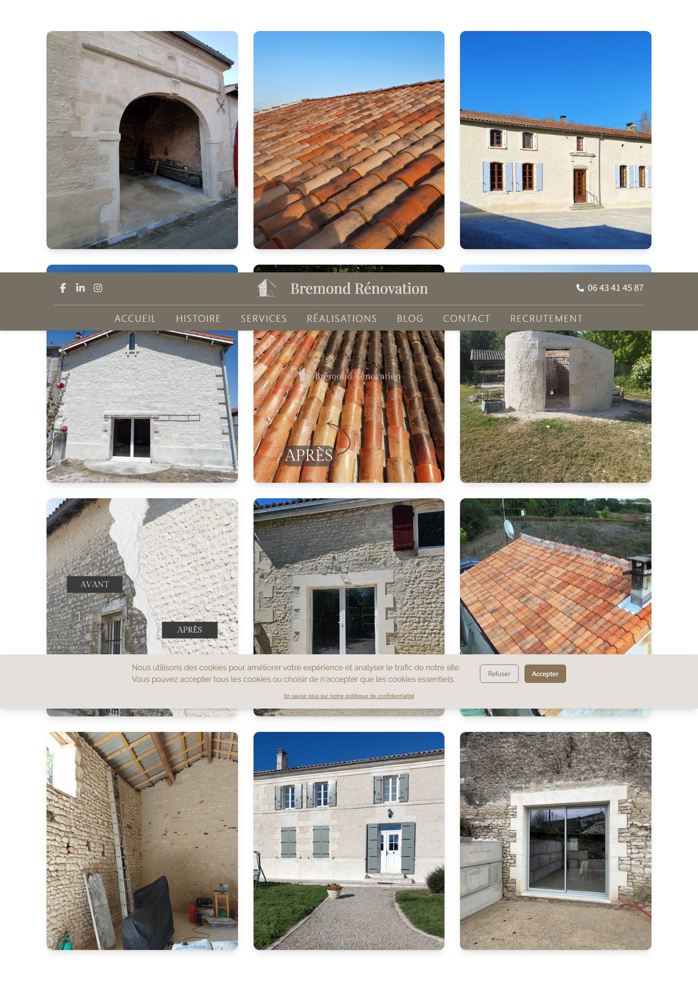 Galerie de réalisations — douze chantiers documentés en Charente et Charente-Maritime
