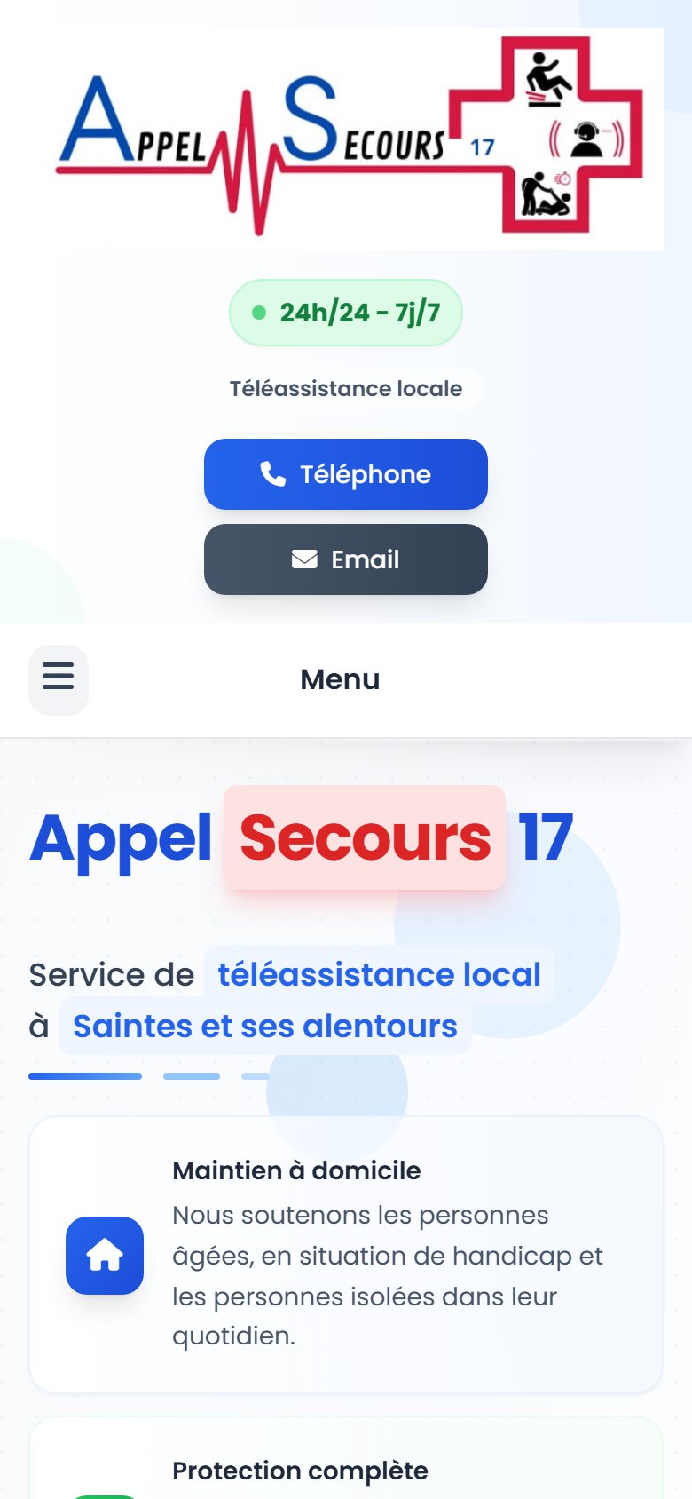 Mobile — hero adapté avec hiérarchie verticale
