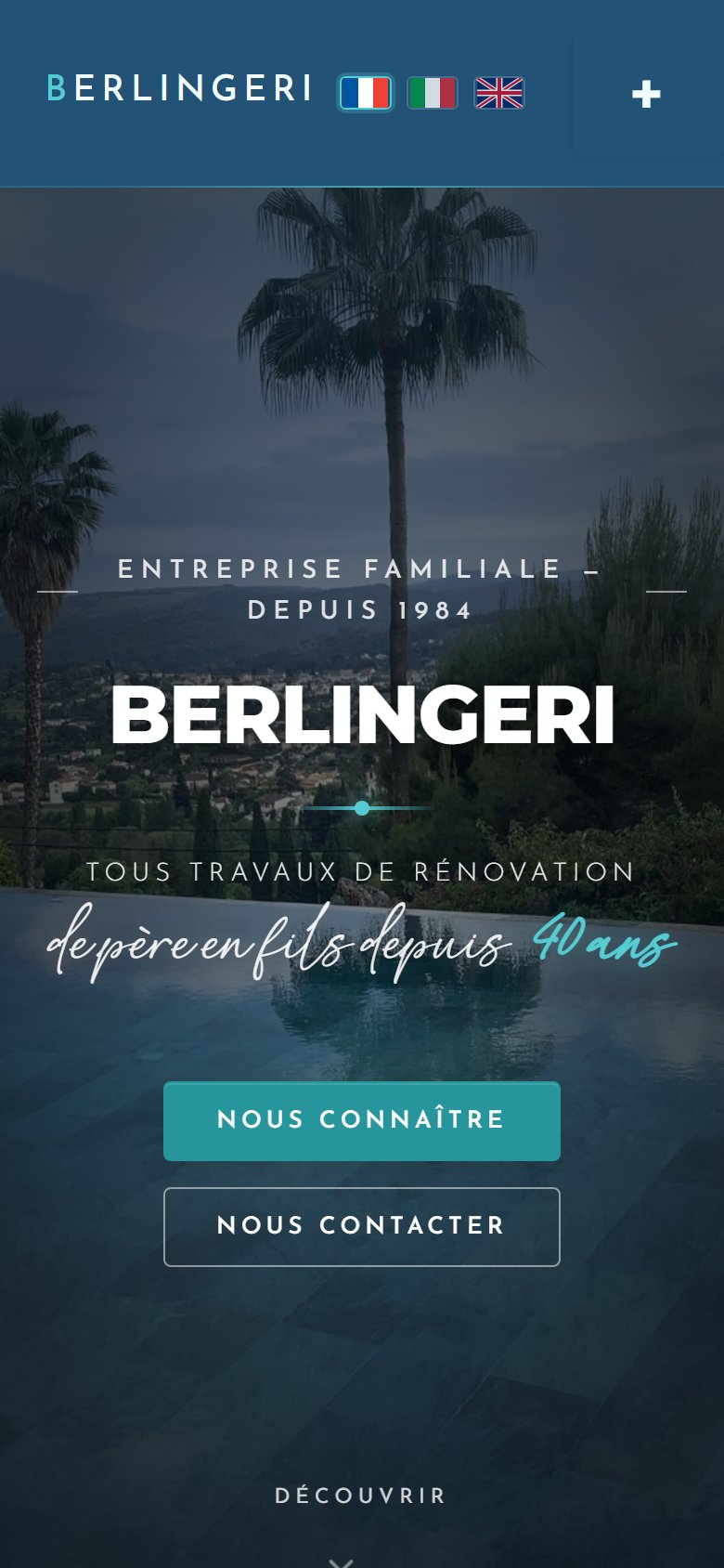 Vue mobile : hero adapté au pouce avec appel direct accessible