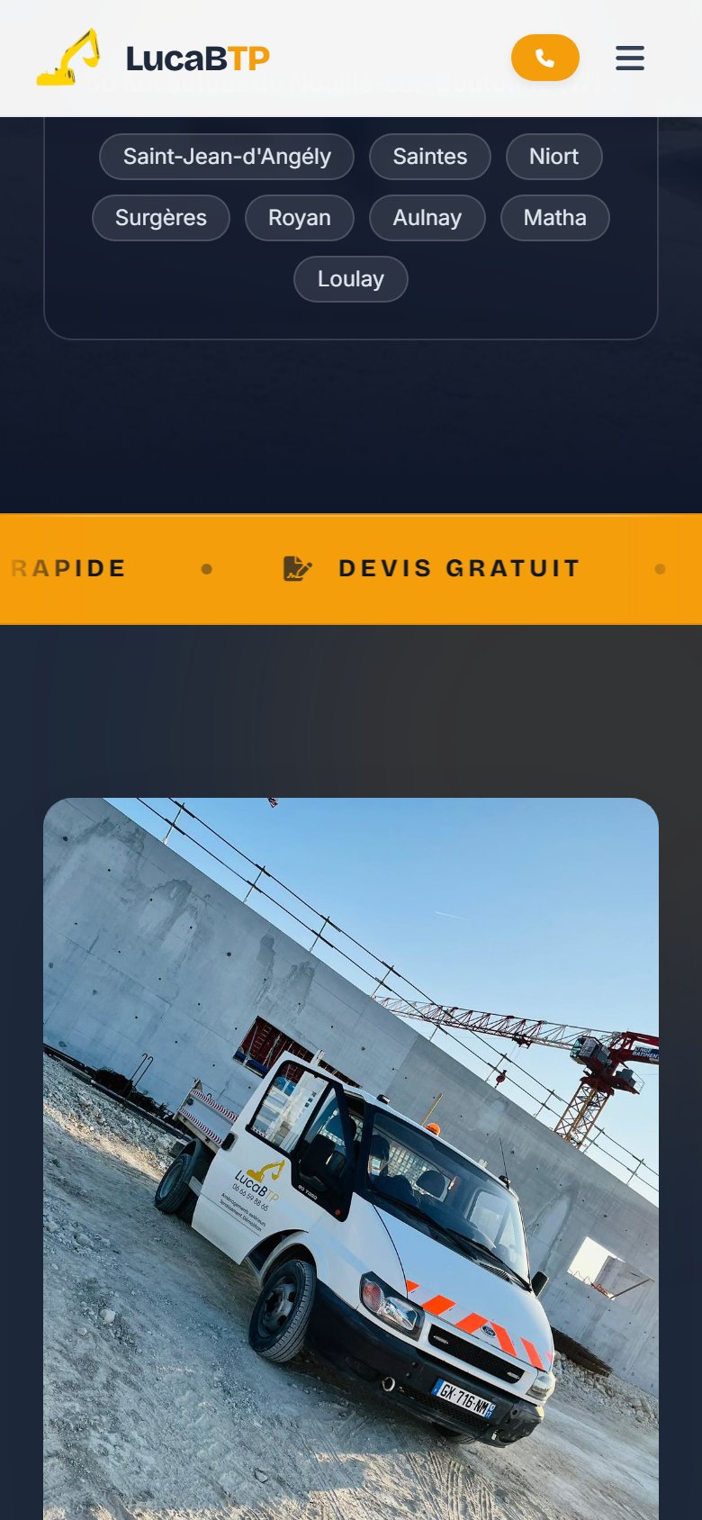 Vue mobile : navigation tactile fluide sur les pages métier